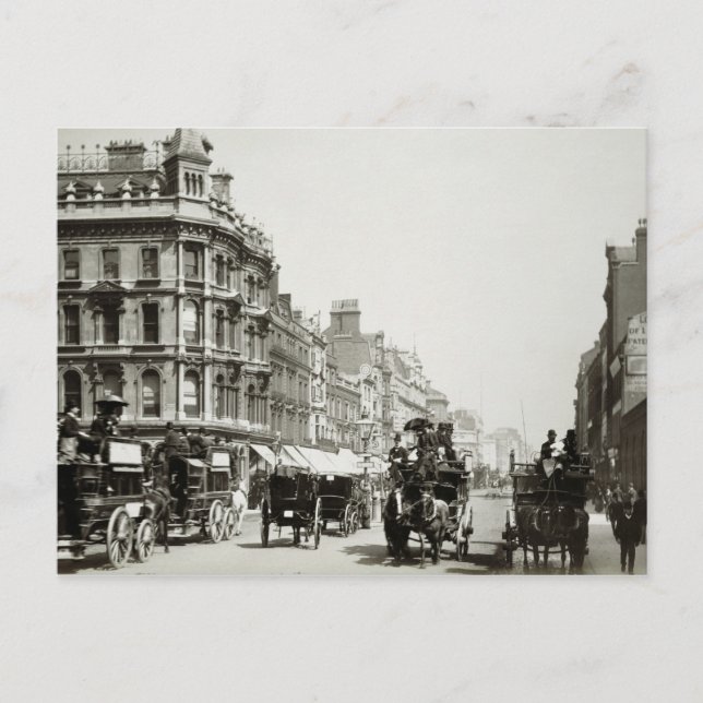 View down Oxford Street, London (b/w photo) Postcard (Front)