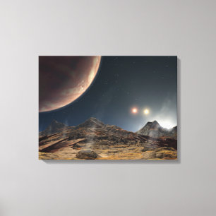 View from a hypothetical moon in orbit canvas print