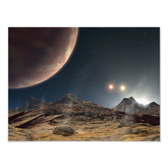 View from a hypothetical moon in orbit photo print (Front)