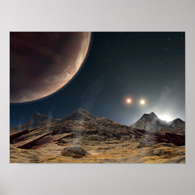 View from a hypothetical moon in orbit poster (Front)