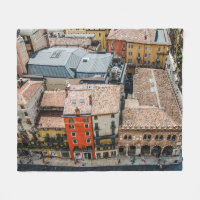 View from above of colorful facades of buildings