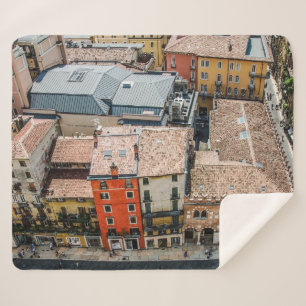 View from above of colorful facades of buildings sherpa blanket