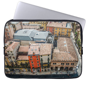 View from above of colourful facades of buildings laptop sleeve