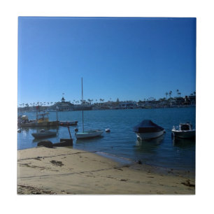 View from Balboa Island, Newport Beach, California Tile