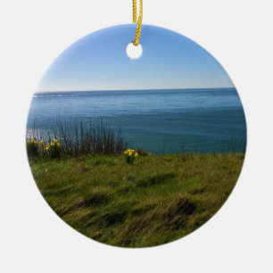 View from Cape Disappointment Lighthouse, WA Ceramic Tree Decoration
