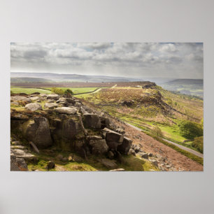 view from Curbar Edge, Peak District photo Poster