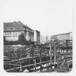 View from 'Fischerinsel', Berlin, c.1910 Square Sticker