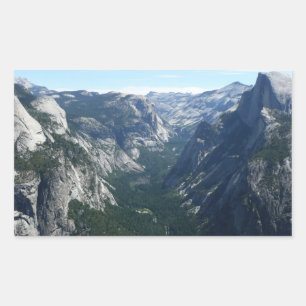 View from Glacier Point in Yosemite National Park Rectangular Sticker