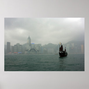 View from Kowloon towards Wan Chai, Hong Kong Poster