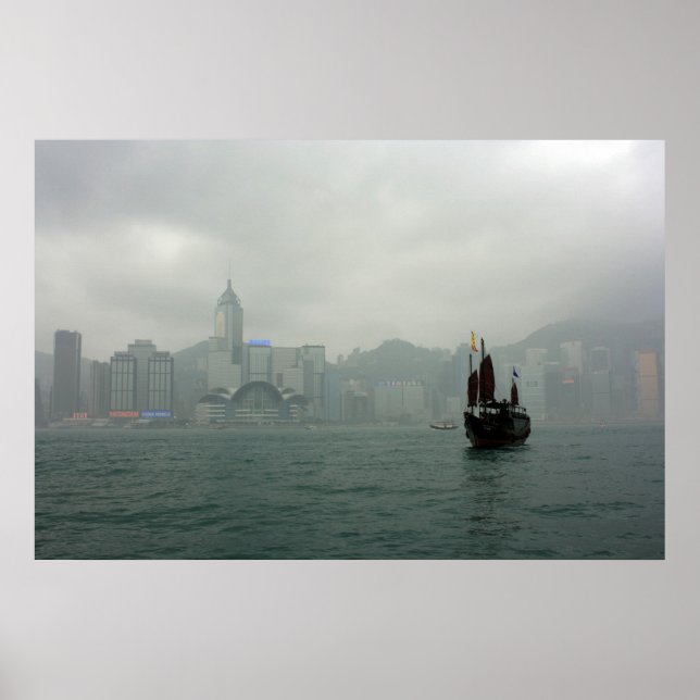 View from Kowloon towards Wan Chai, Hong Kong Poster (Front)