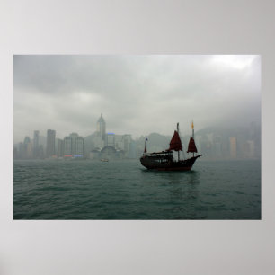 View from Kowloon towards Wan Chai, Hong Kong Poster