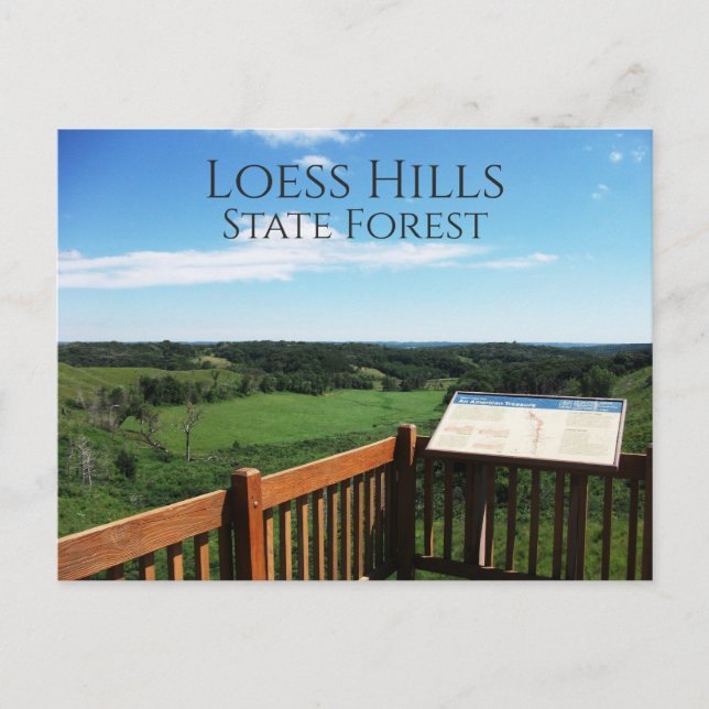 View from Loess Hills State Forest Overlook, Iowa Postcard (Front)