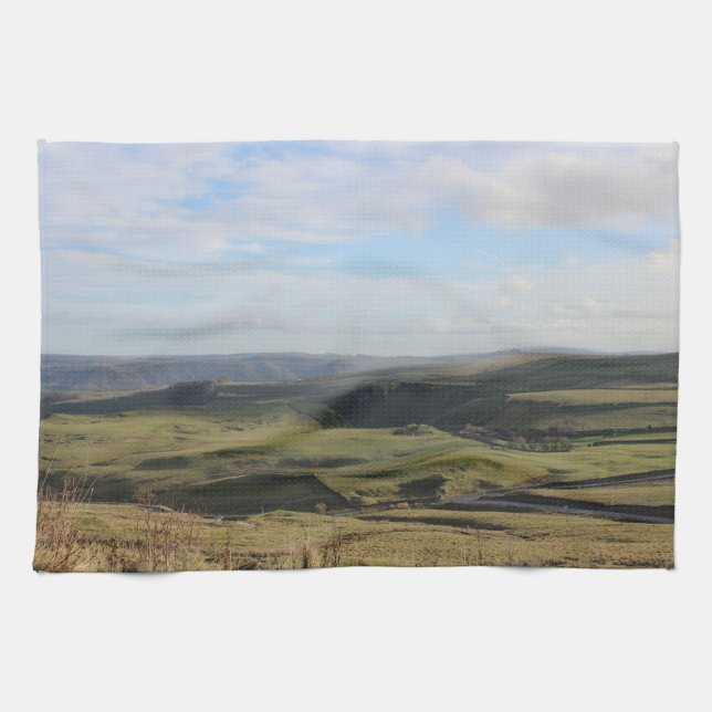View from Mam Tor.(Peak District) Tea Towel (Horizontal)