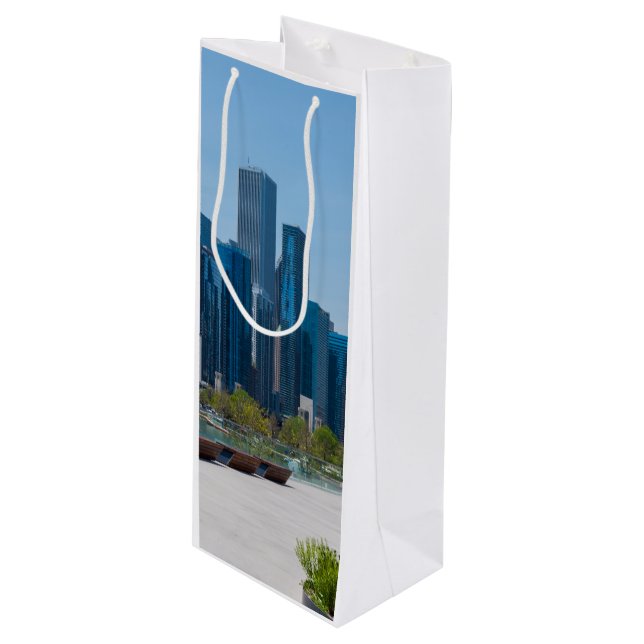 View From Navy Pier Wine Gift Bag (Front Angled)
