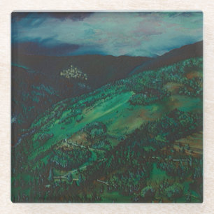 View from San Chirico, Italy Glass Coaster
