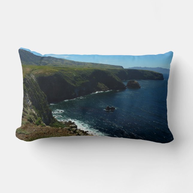 View from Santa Cruz Island in Channel Islands Lumbar Cushion (Front)