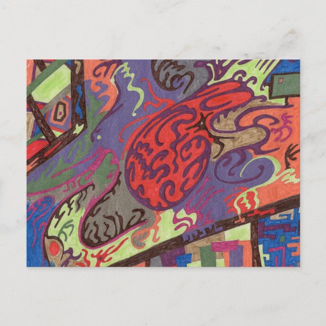 "View From Space Ship" Abstract Postcard (Front)