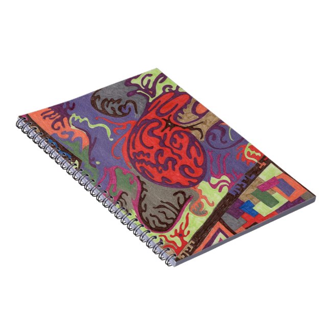 "View From Space Ship" Abstract Spiral Notebook (Right Side)