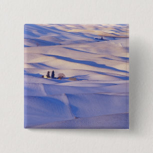 View from Steptoe Butte of rolling hills 15 Cm Square Badge