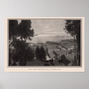 View from Telegraph Hill looking east Poster