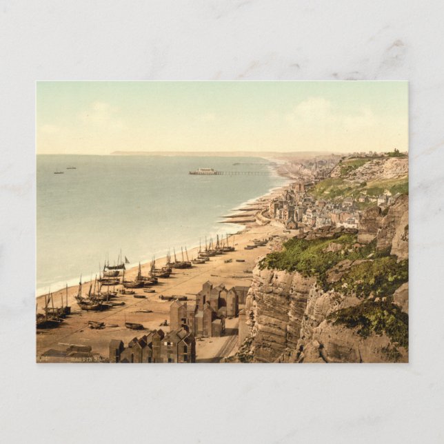 View from the East Cliff, Hastings, Sussex Postcard (Front)