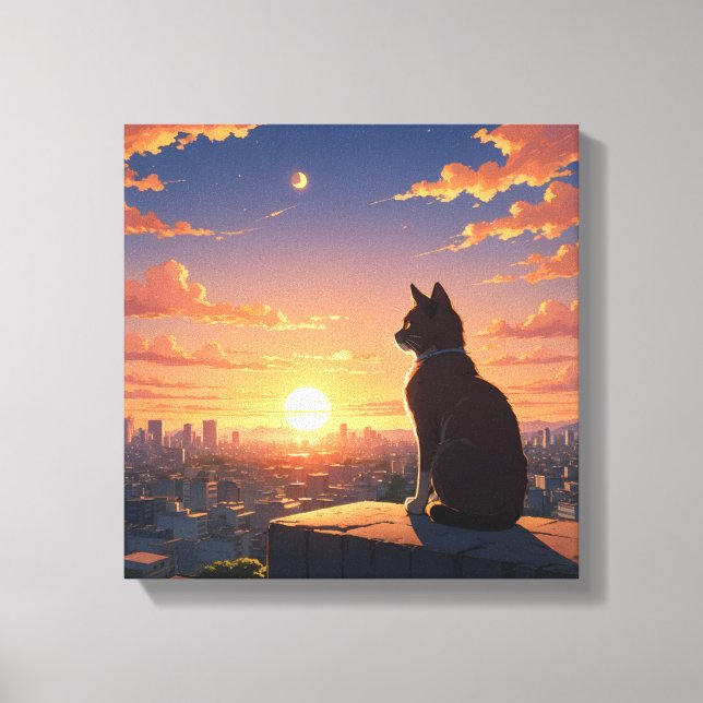 View From the Height Adventurous Cat Canvas Print (Front)