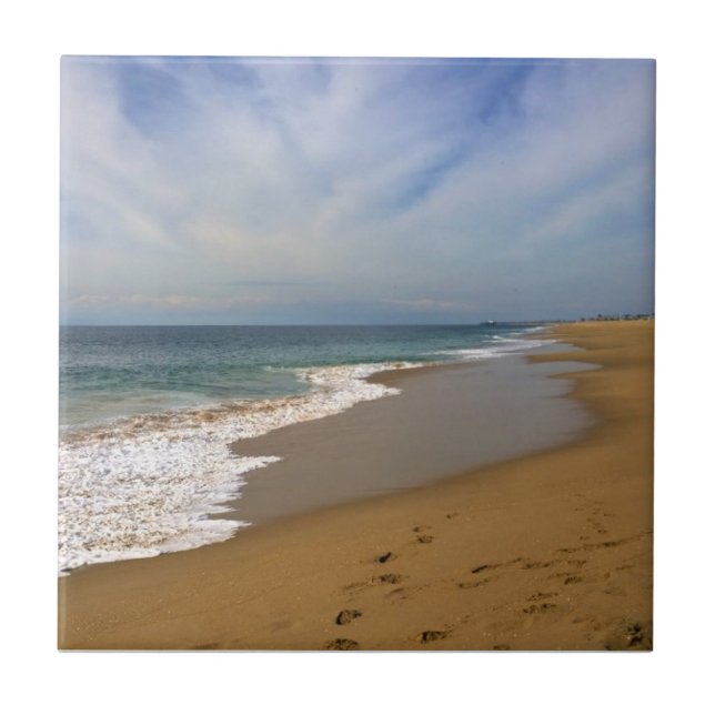 View from the Wedge, Newport Beach, California Tile (Front)