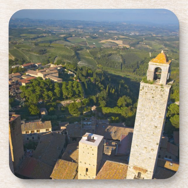 View From Tower, San Gimignano, Siena, Tuscany Coaster (Front)