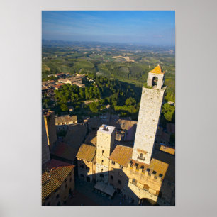 View From Tower, San Gimignano, Siena, Tuscany Poster