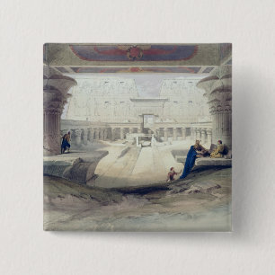 View from under the Portico of Temple of Edfou, Up 15 Cm Square Badge