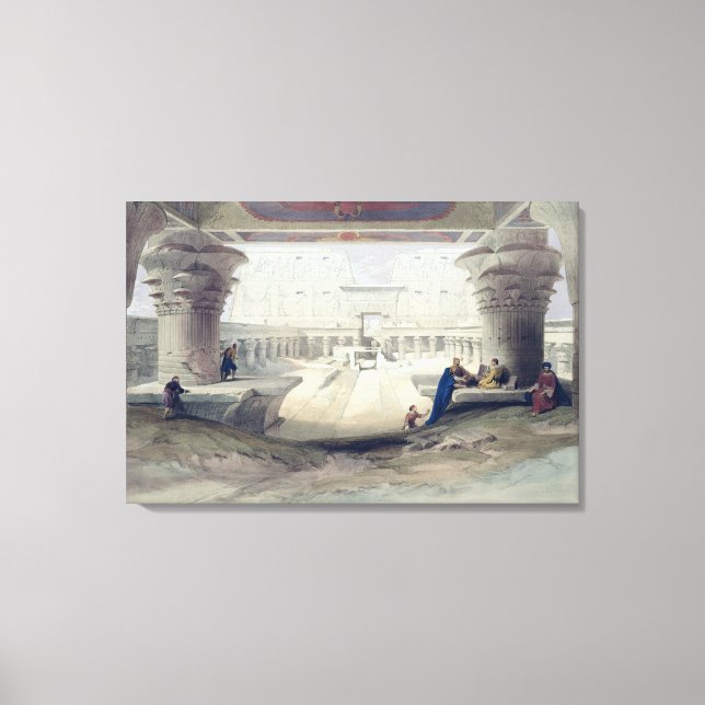 View from under the Portico of Temple of Edfou, Up Canvas Print (Front)