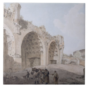 View in the Roman Forum (The Temple of Peace) 1779 Tile