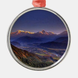 View Landscape  : HIMALAYA POKHARA NEPAL Metal Tree Decoration