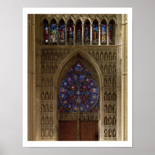 View looking west from the nave, rose window desig poster