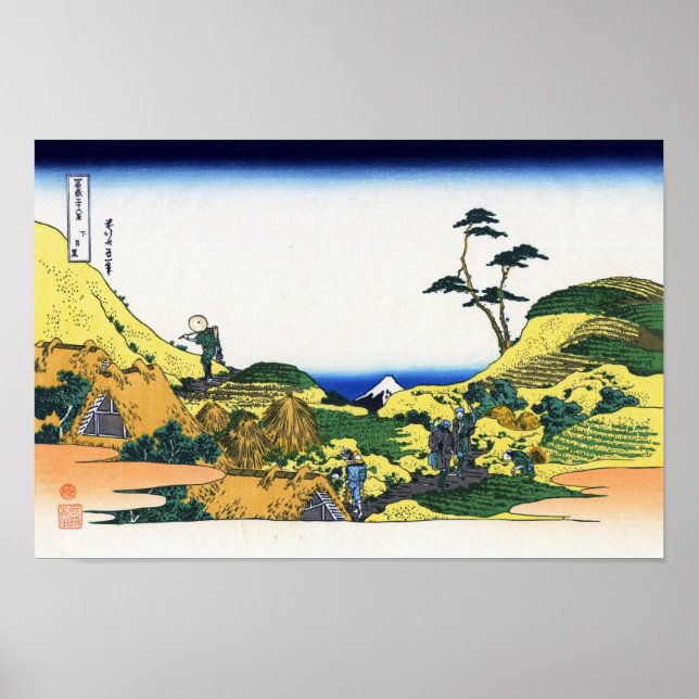 View Mt.Fuji from Shimomeguro, Hokusai Poster (Front)