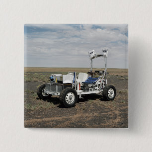 View of a 1-G Lunar Rover Vehicle 15 Cm Square Badge