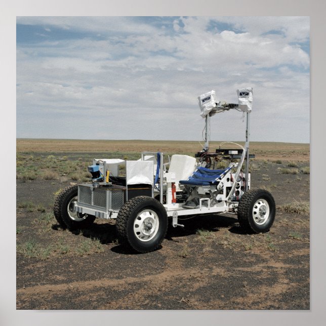 View of a 1-G Lunar Rover Vehicle Poster (Front)