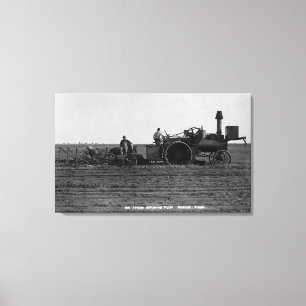 View of a Big Steam Plough Canvas Print