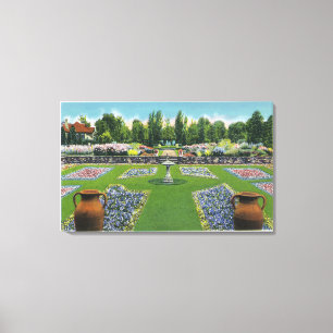 View of a Chautauqua Lake Estate Gardens Canvas Print
