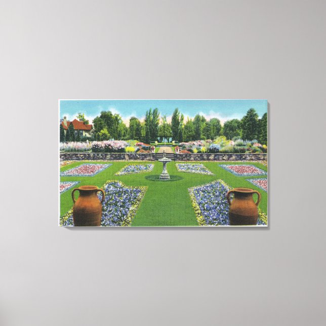 View of a Chautauqua Lake Estate Gardens Canvas Print (Front)