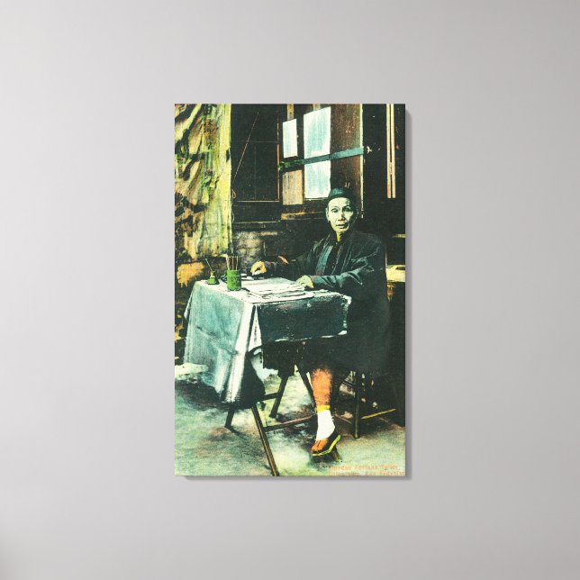 View of a Chinese Fortune Teller Canvas Print (Front)