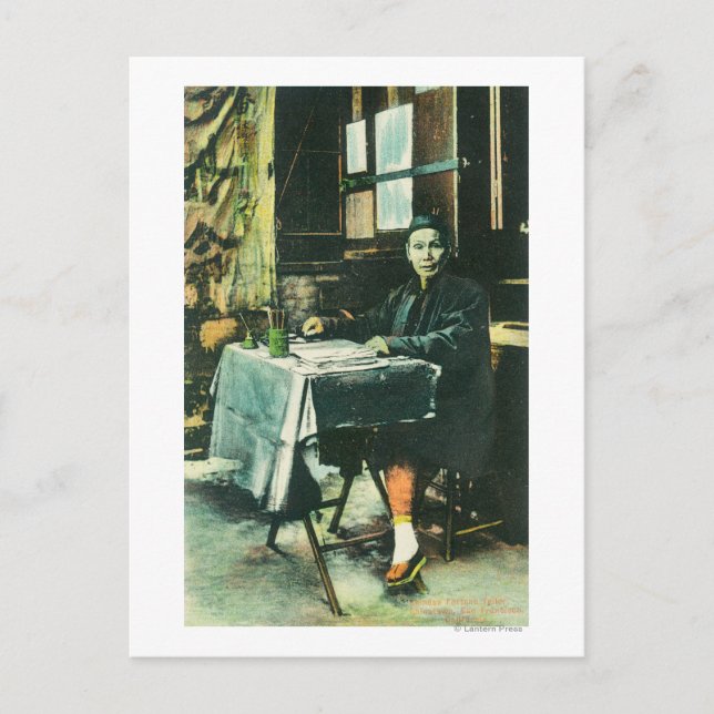 View of a Chinese Fortune Teller Postcard (Front)