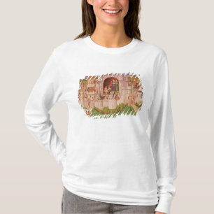 View of a city with labourers paving roads T-Shirt