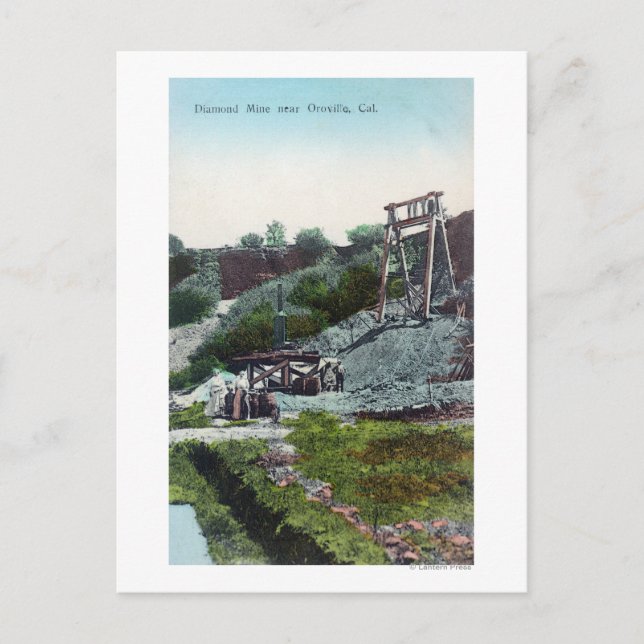 View of a Diamond MineOroville, CA Postcard (Front)