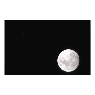 View of a full Moon, also shows Mars Photo Print