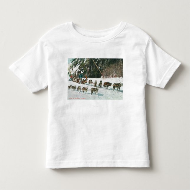 View of a Husky Dog-Sled Team Toddler T-Shirt (Front)