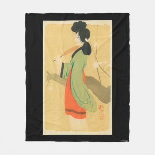 View of a Japanese Woman in ParisParis, France Fleece Blanket