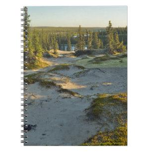 View of a lake and the surrounding sand hills, spiral notebook