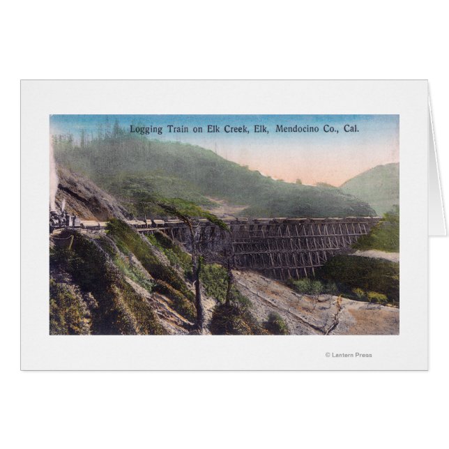 View of A Logging Train over Elk Creek Bridge (Front Horizontal)