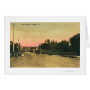 View of a Model-T Ford on the Boulevard